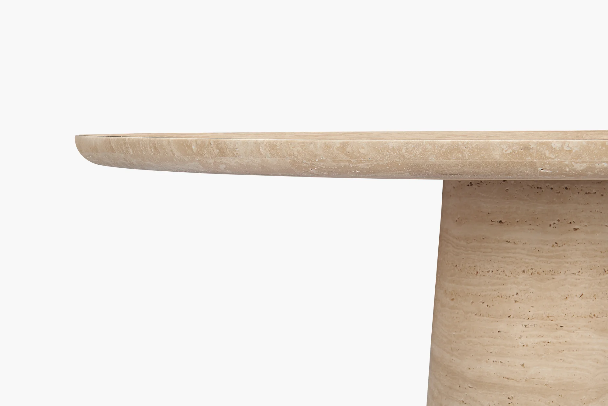 Travertine Kora Round Dining Table - Image 3