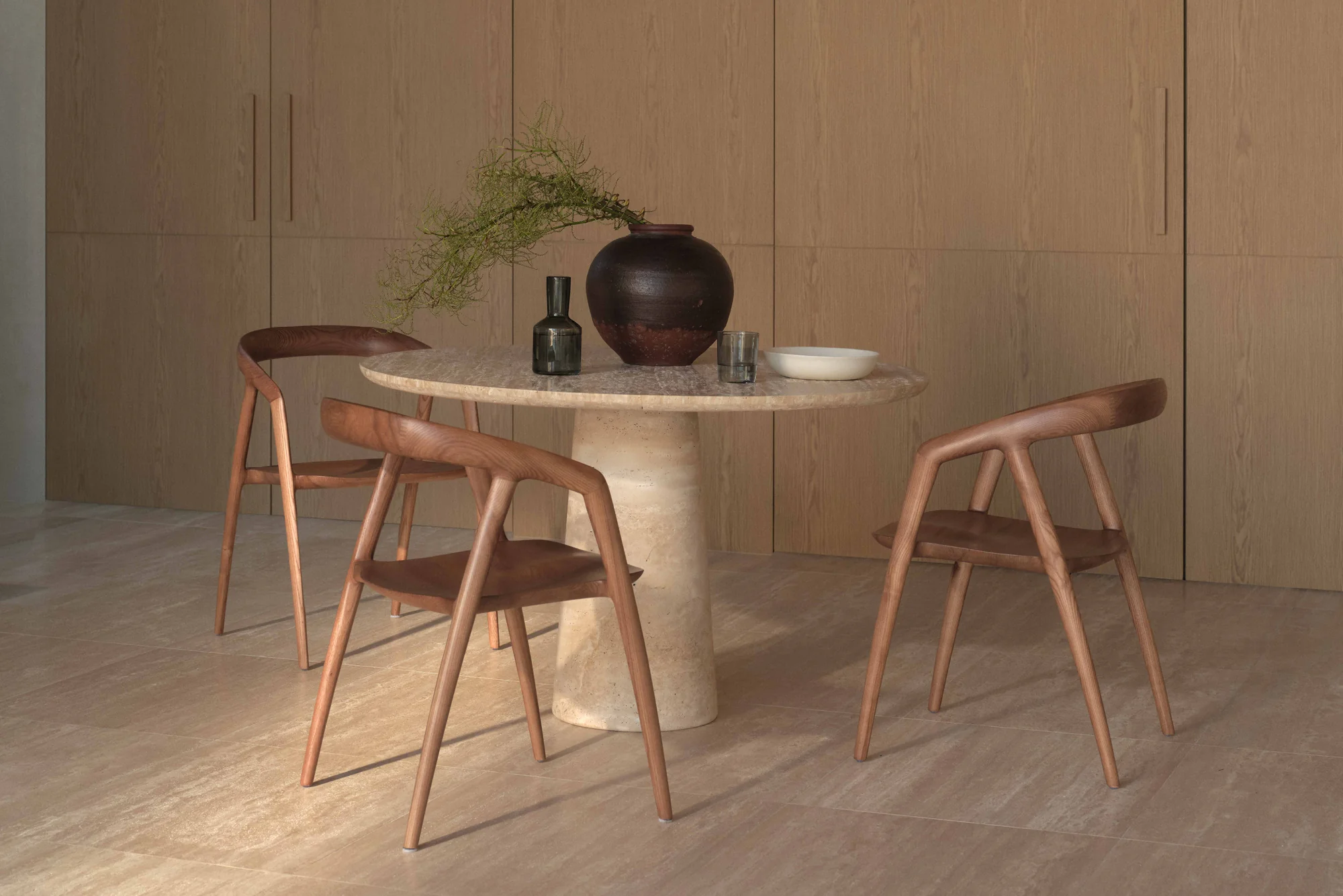 Travertine Kora Round Dining Table - Image 5