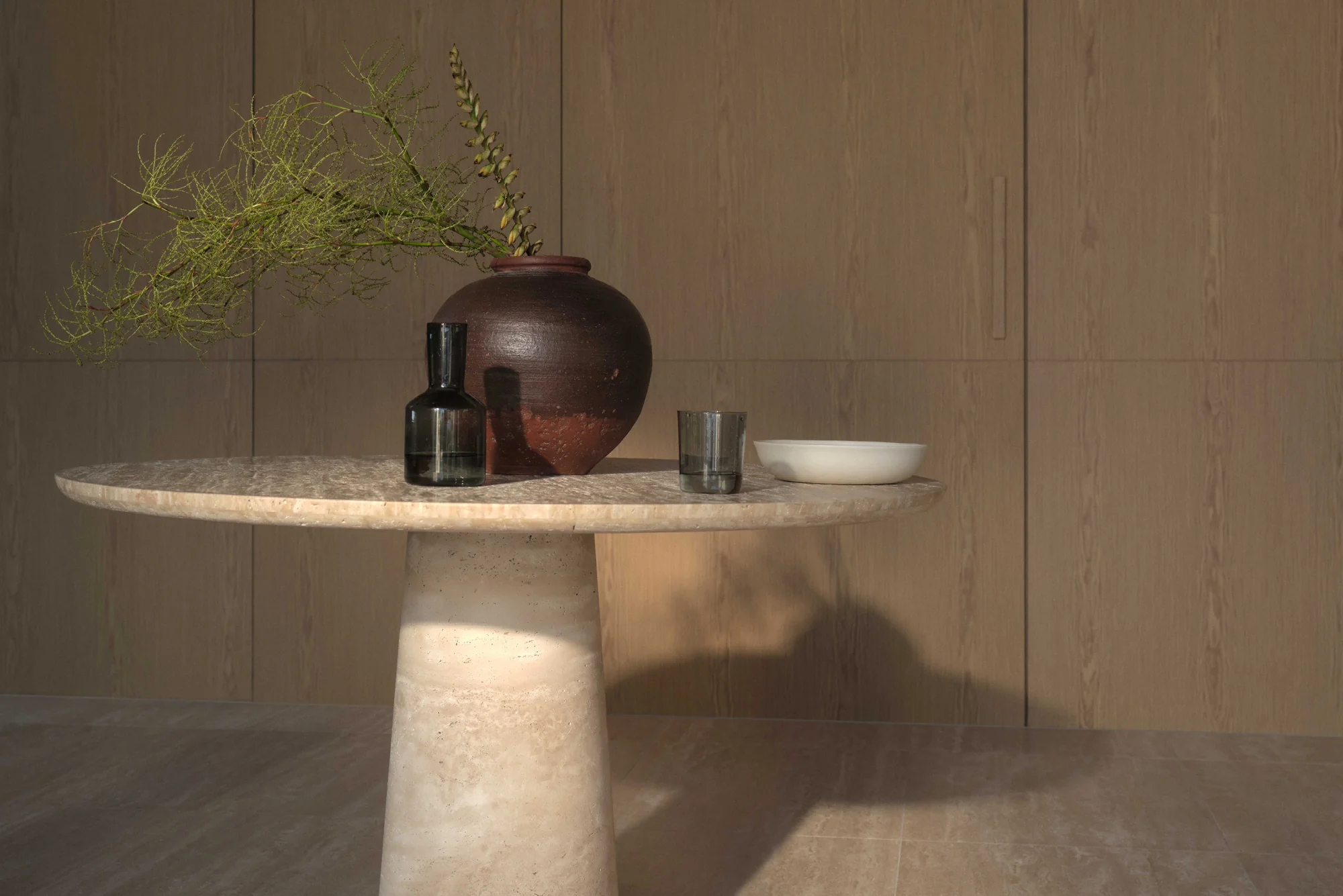 Travertine Kora Round Dining Table - Image 6