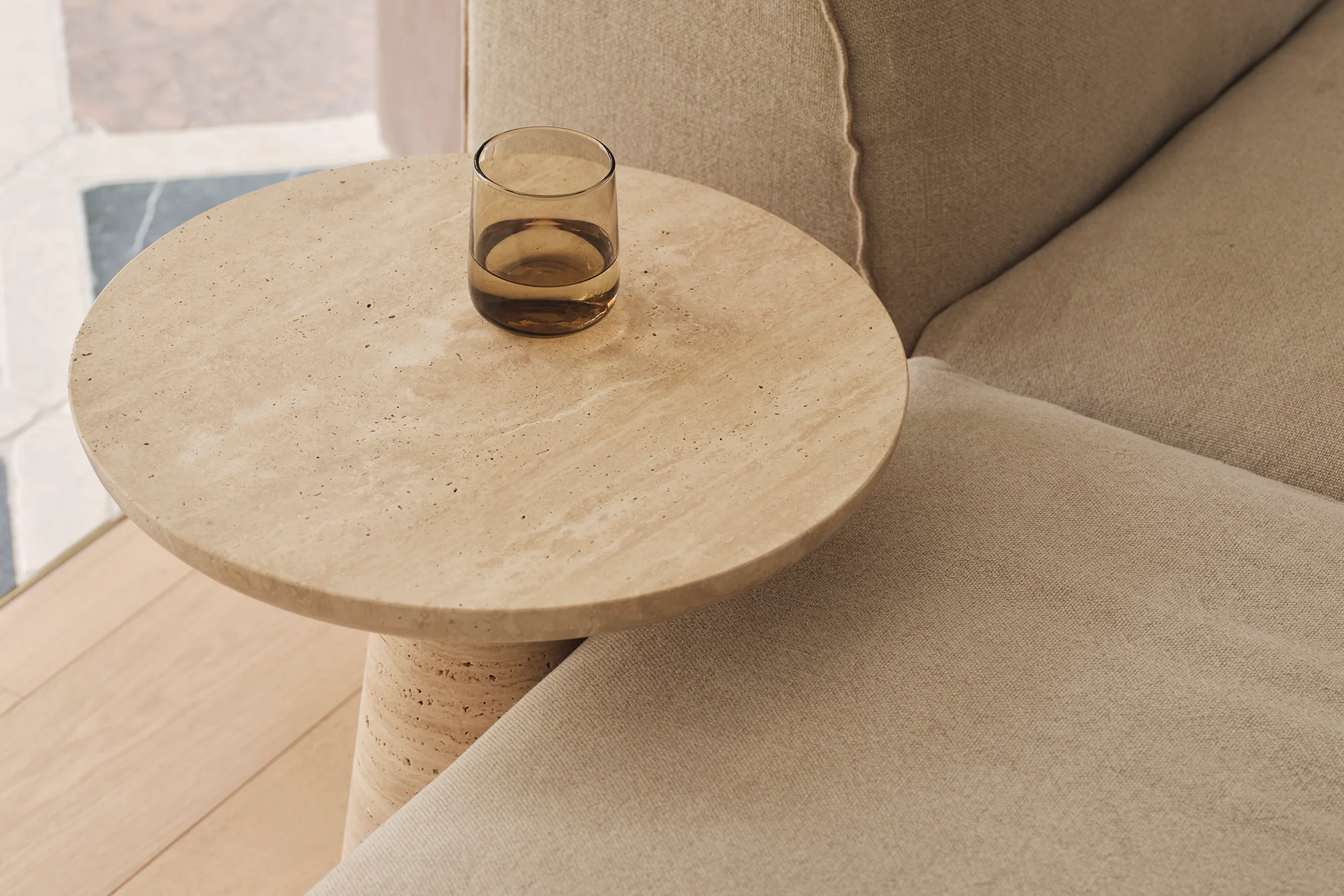 Travertine Kora Side Table - Image 3