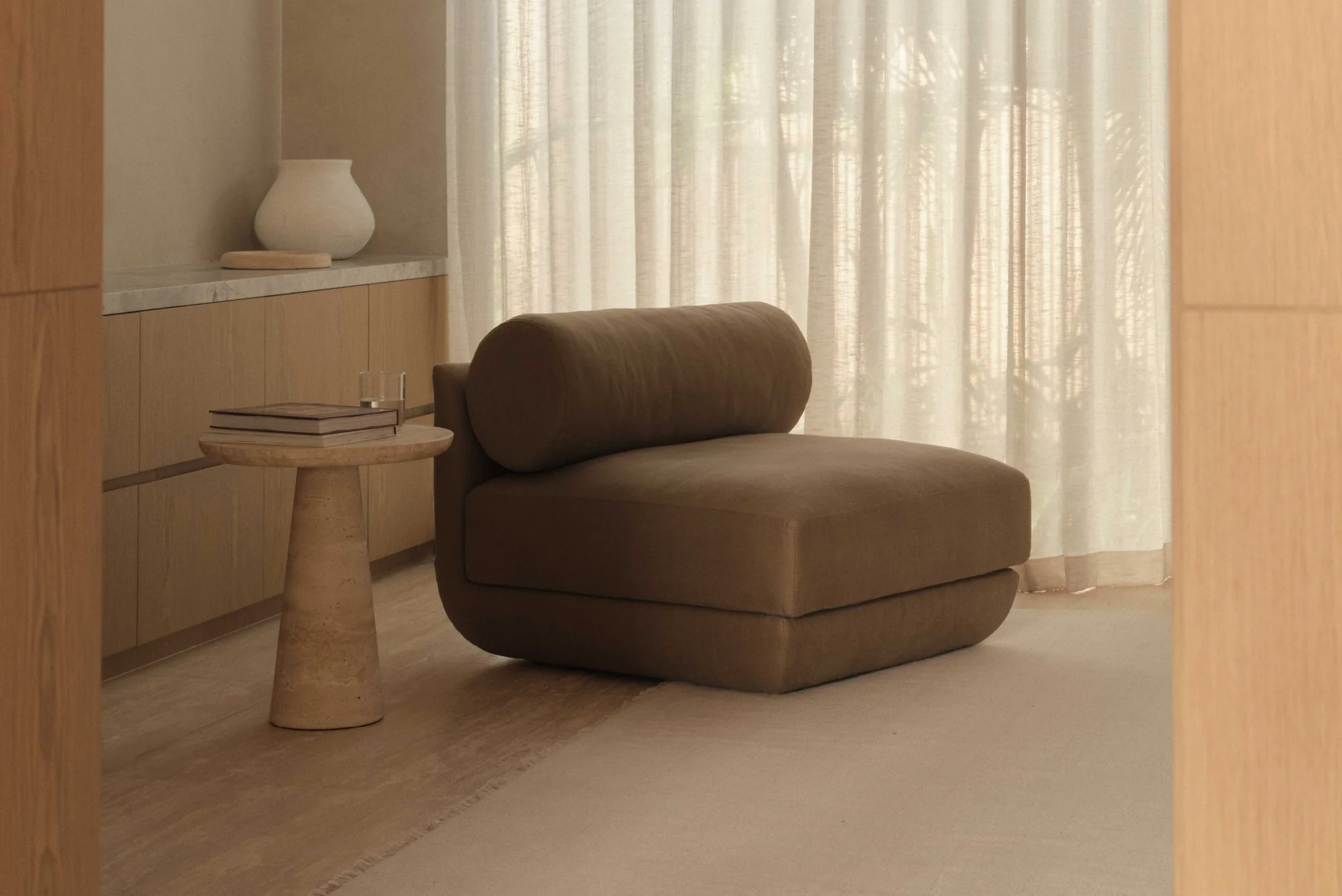 Travertine Kora Side Table - Image 5