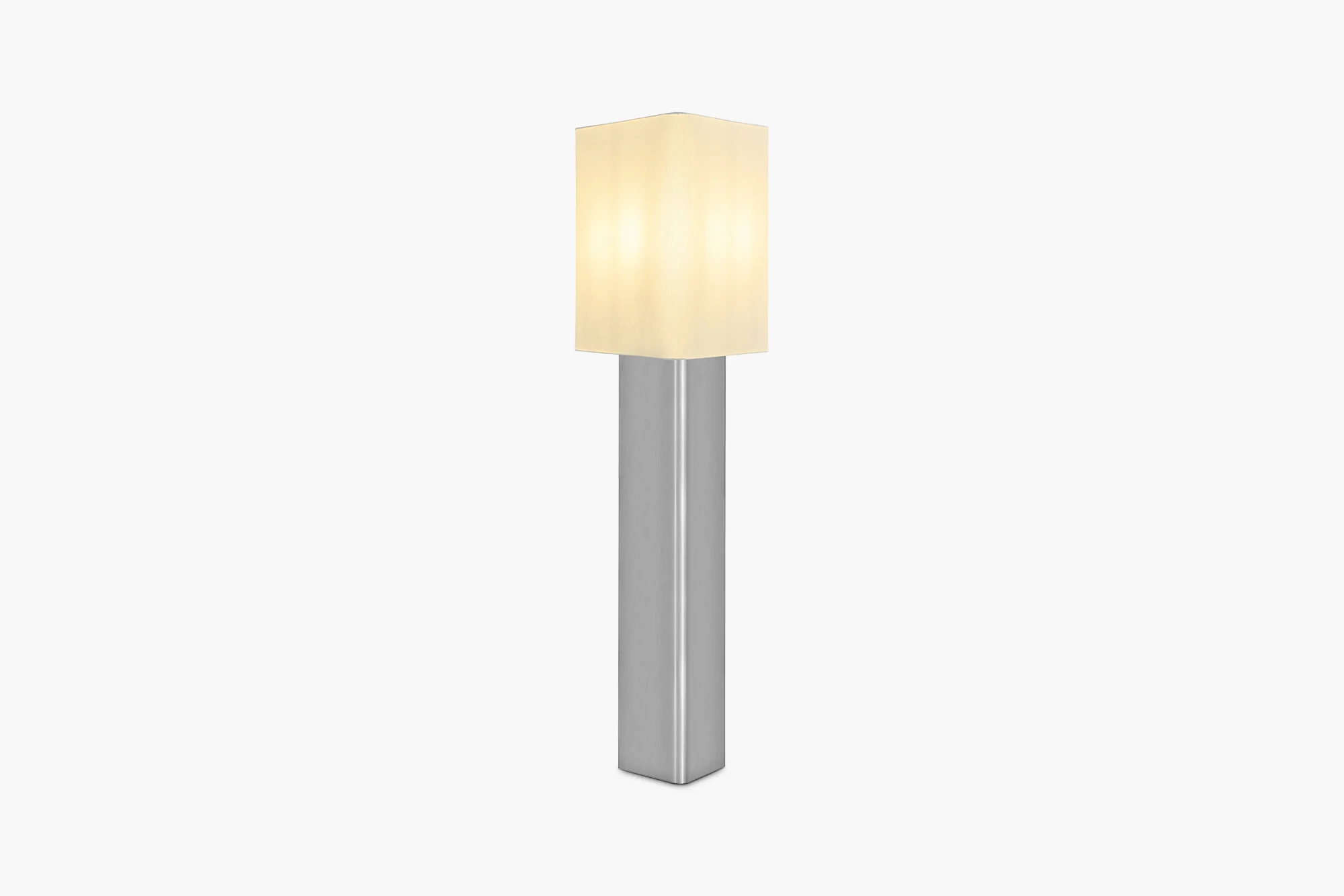 White Linen Shade Prism Floor Lamp - Image 4