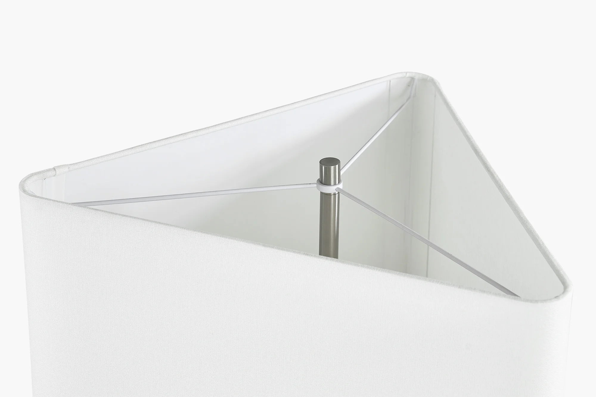 White Linen Shade Prism Floor Lamp - Image 6